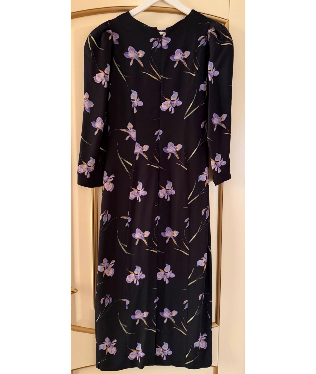 ULYANA SERGEENKO Черное вискозное повседневное платье, фото 2