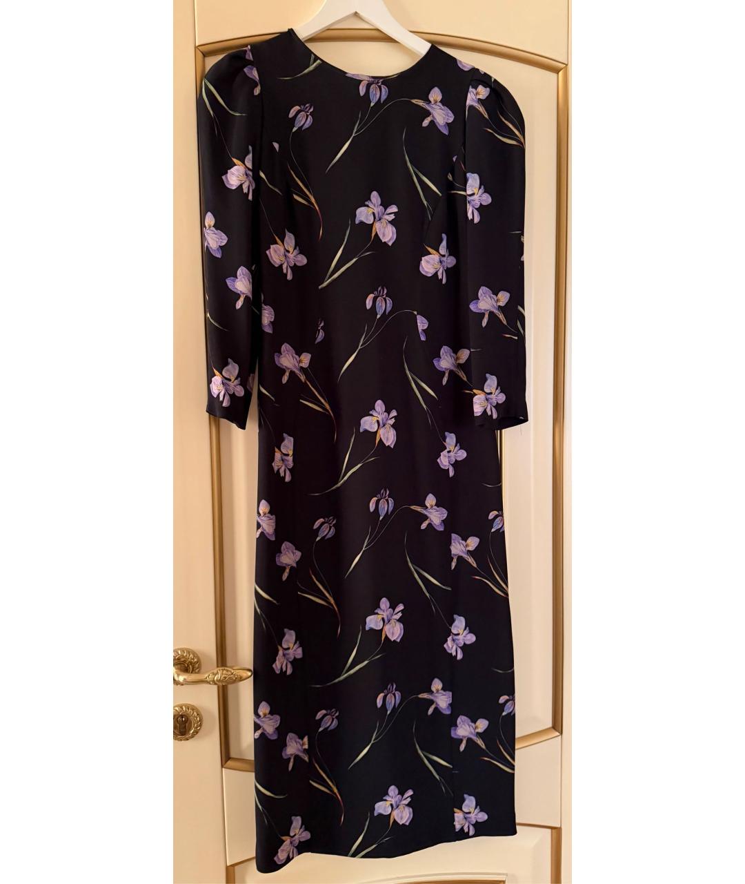 ULYANA SERGEENKO Черное вискозное повседневное платье, фото 5