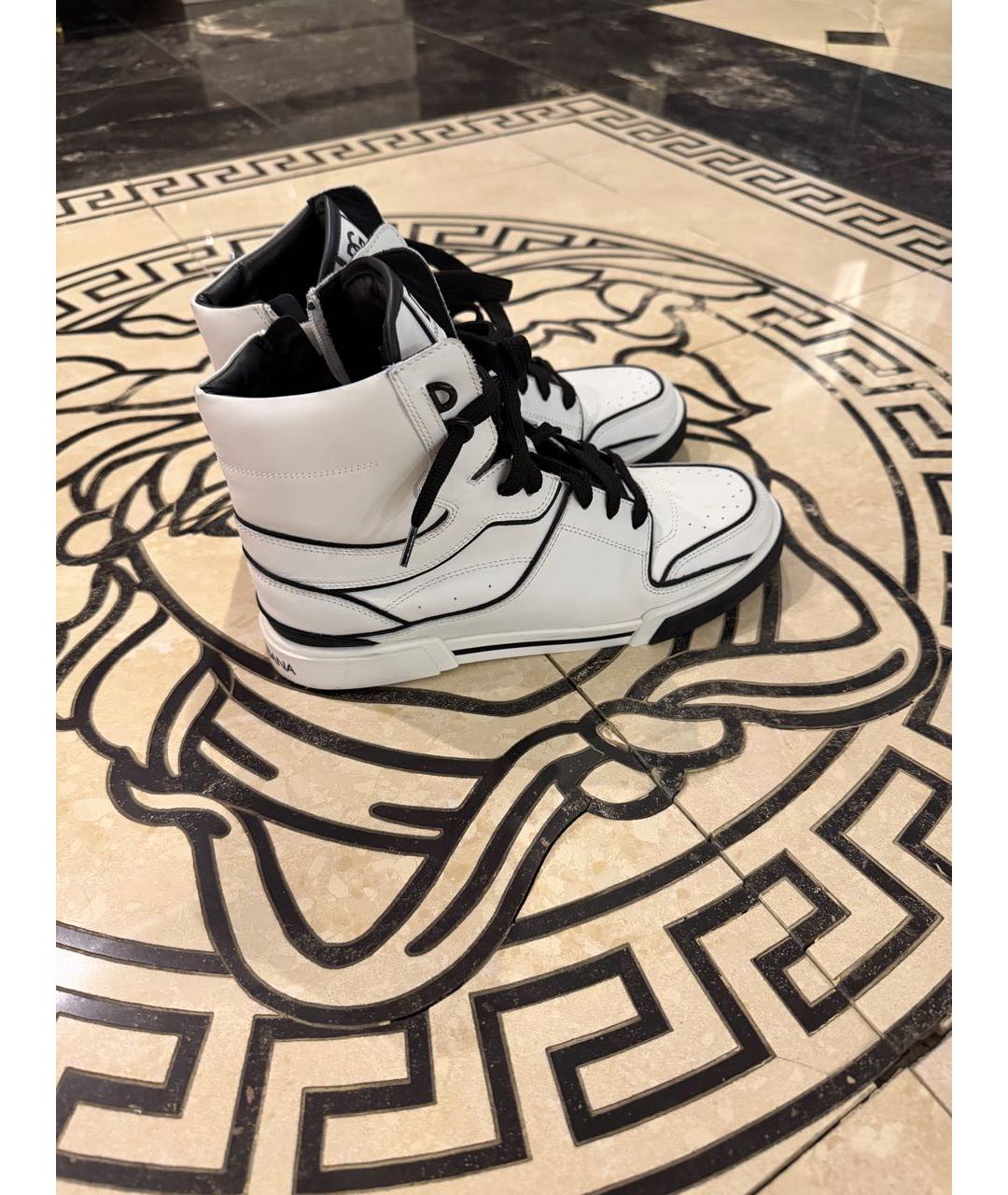 DOLCE&GABBANA Белые кожаные ботинки, фото 5