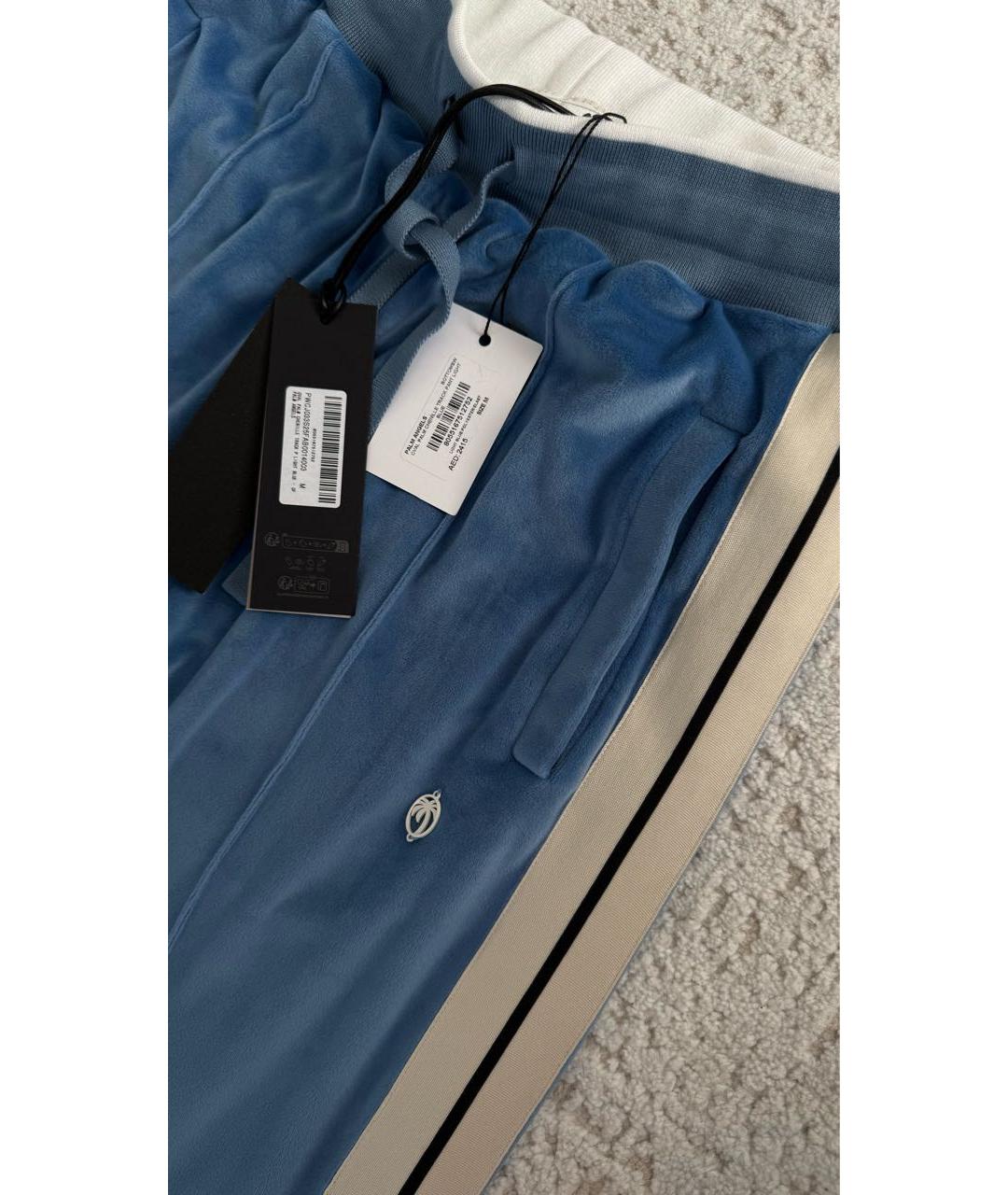 PALM ANGELS Голубые полиэстеровые спортивные брюки и шорты, фото 5