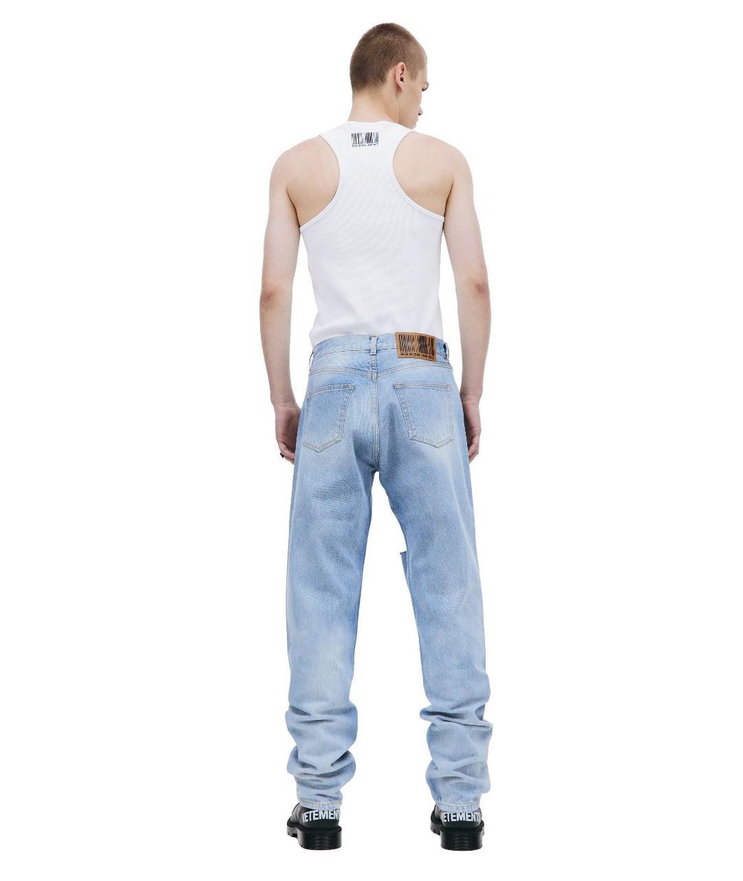 VTMNTS Голубые хлопковые прямые джинсы, фото 3