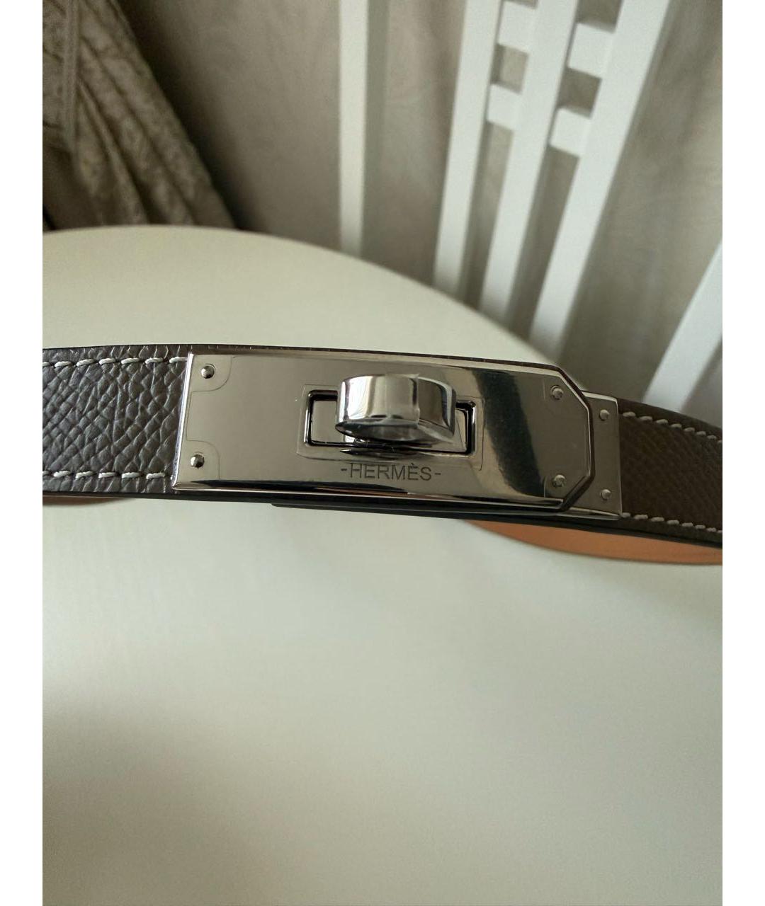 HERMES Коричневый кожаный ремень, фото 2