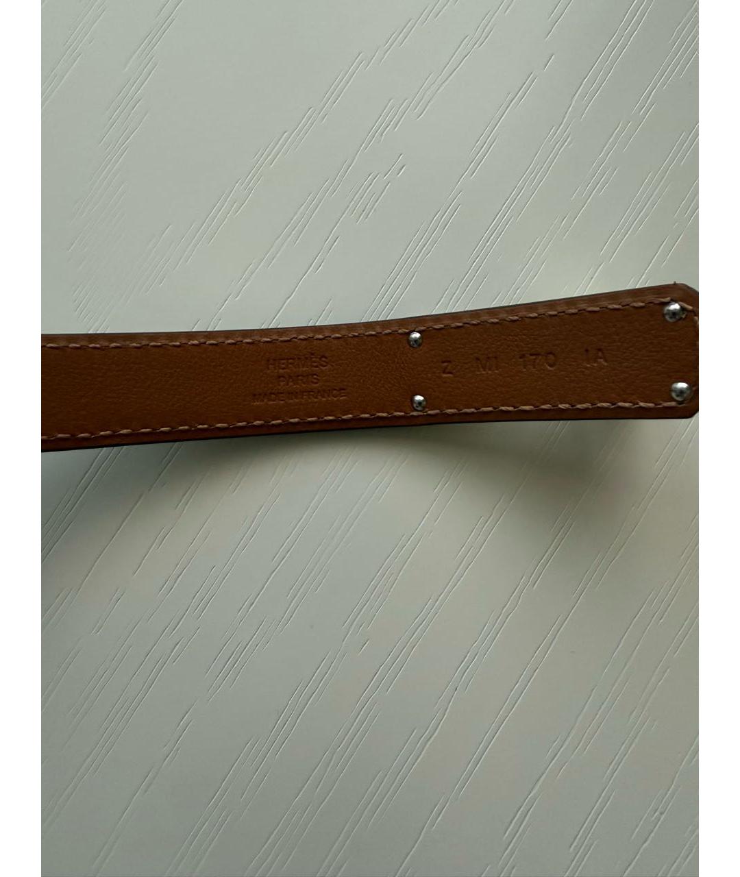 HERMES Коричневый кожаный ремень, фото 3