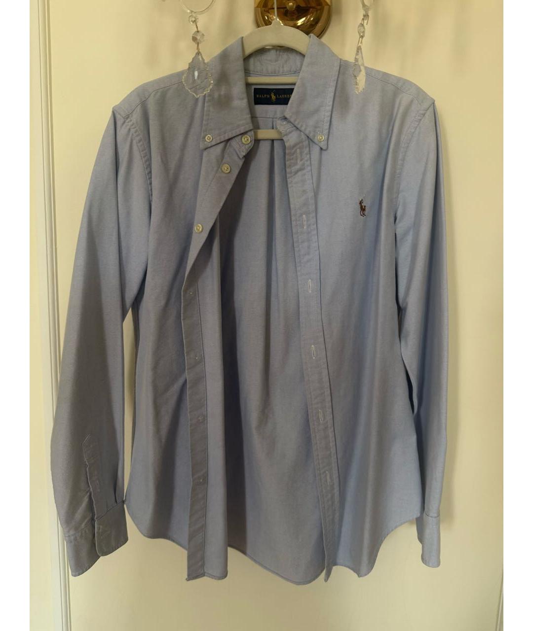 POLO RALPH LAUREN Голубая хлопковая рубашка, фото 5