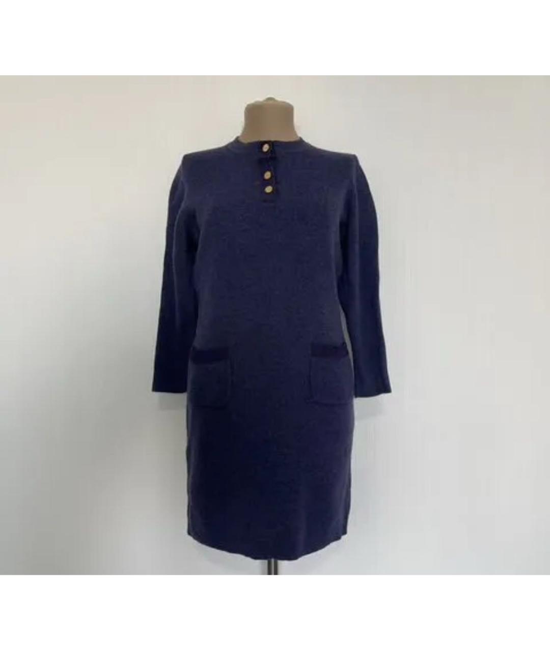 FERRAGAMO Фиолетовое шерстяное повседневное платье, фото 7