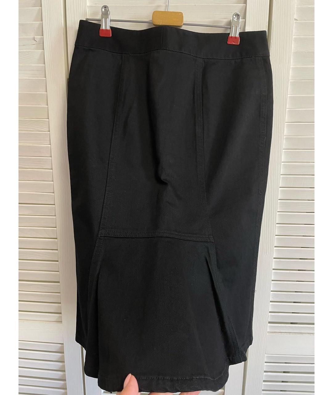 RALPH LAUREN Черная хлопковая юбка миди, фото 4
