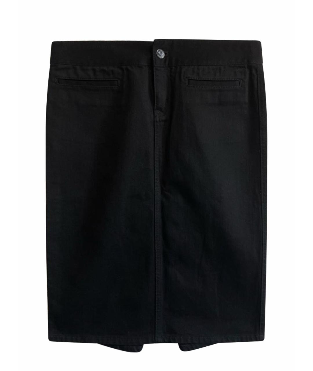 RALPH LAUREN Черная хлопковая юбка миди, фото 1