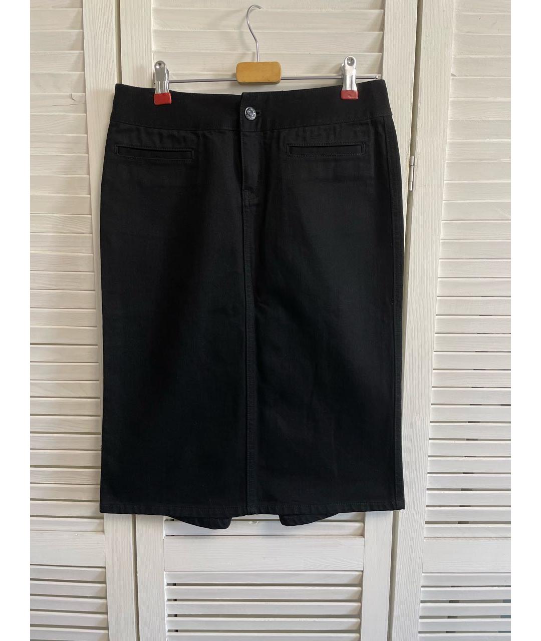RALPH LAUREN Черная хлопковая юбка миди, фото 9