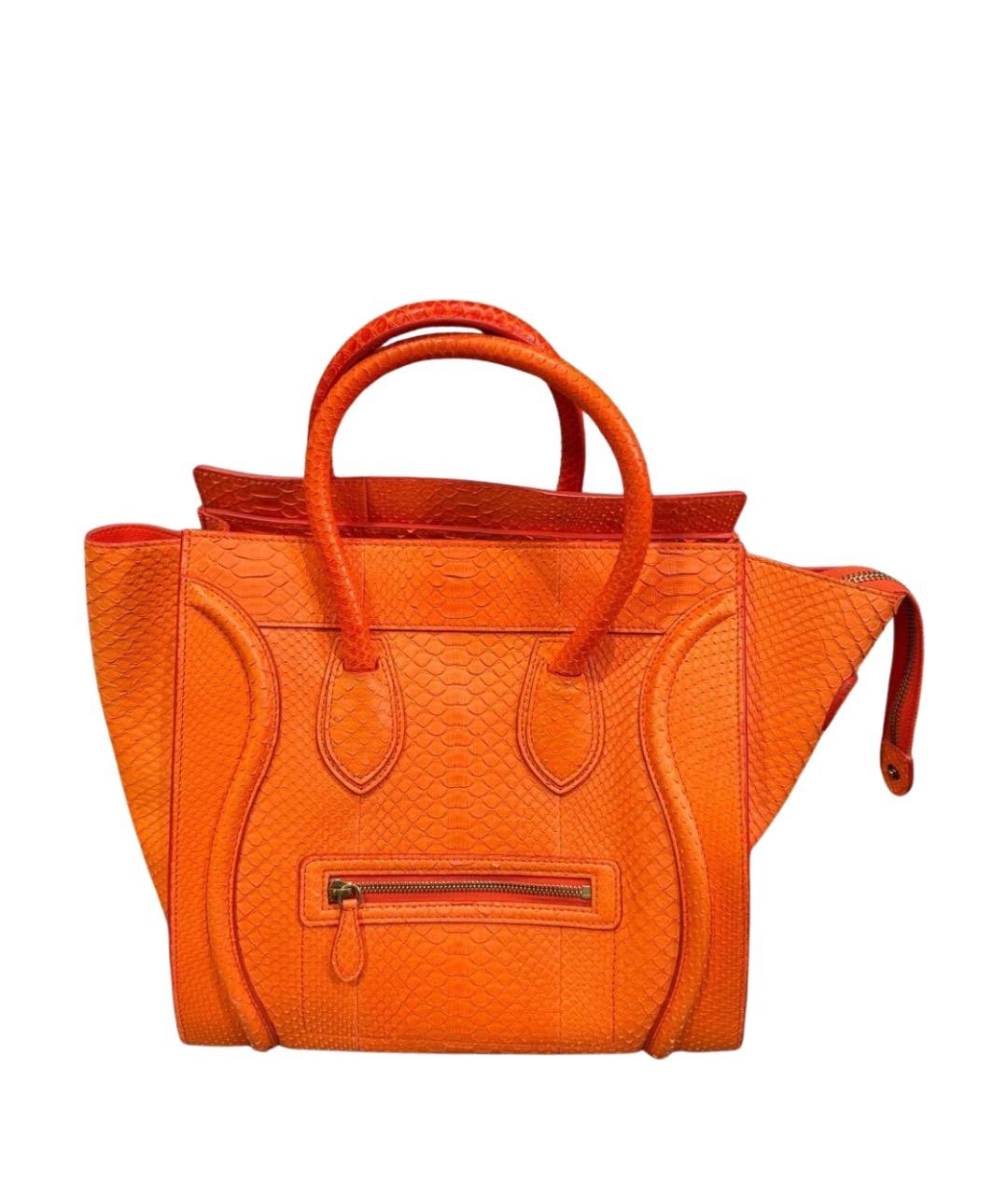 CELINE Оранжевая сумка тоут из экзотической кожи, фото 1