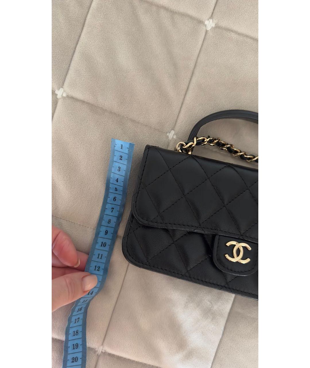 CHANEL Черная кожаная сумка через плечо, фото 7