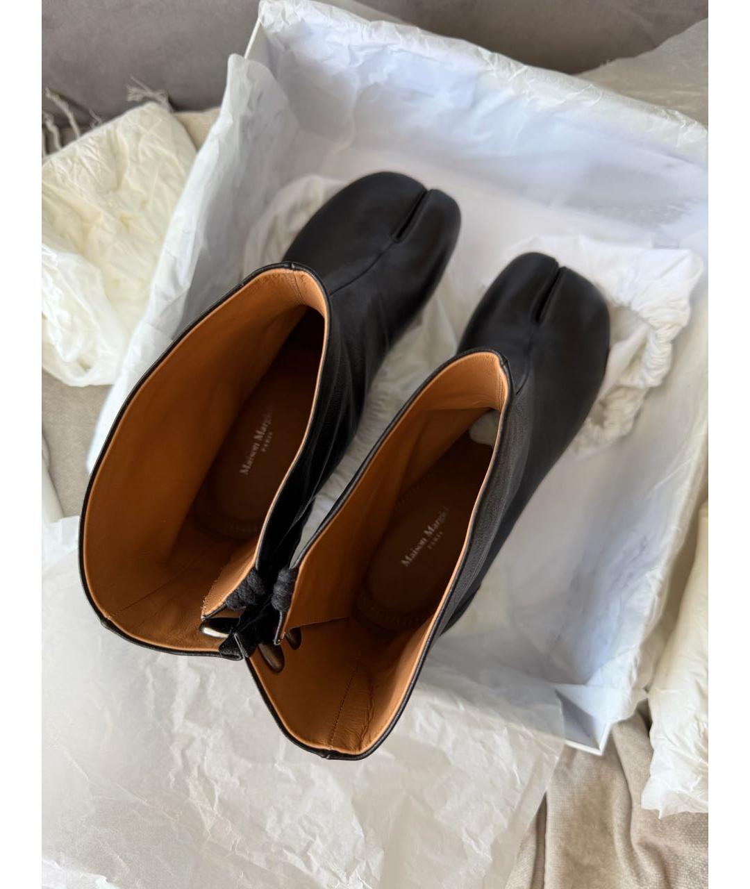 MAISON MARGIELA Черные кожаные полусапоги, фото 5