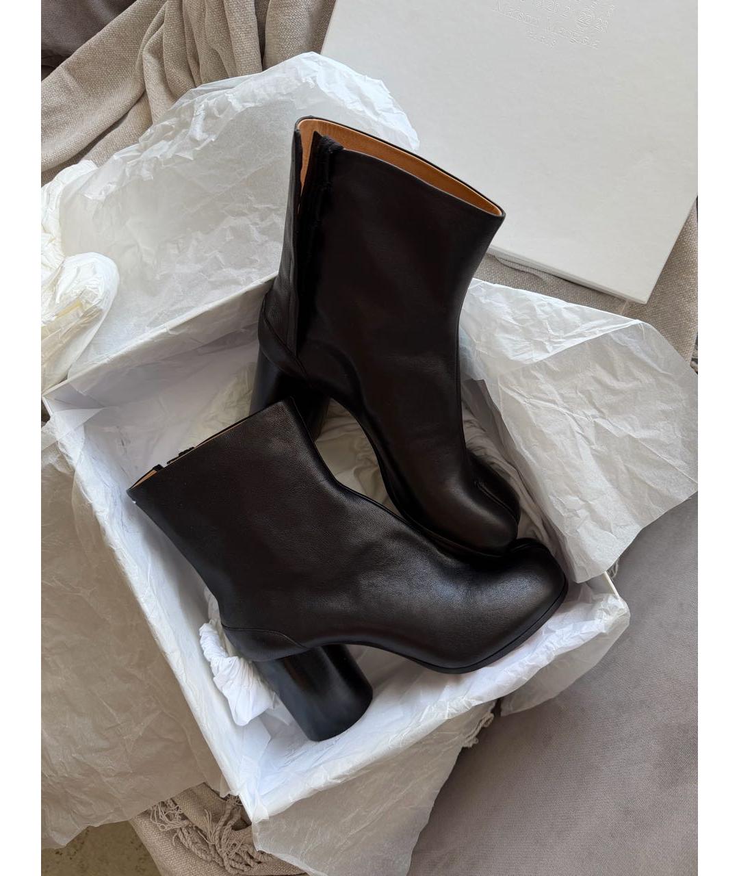 MAISON MARGIELA Черные кожаные полусапоги, фото 6