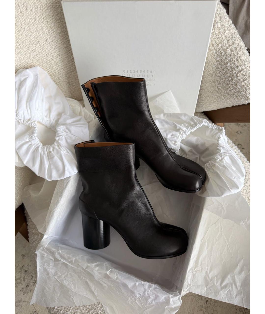 MAISON MARGIELA Черные кожаные полусапоги, фото 6