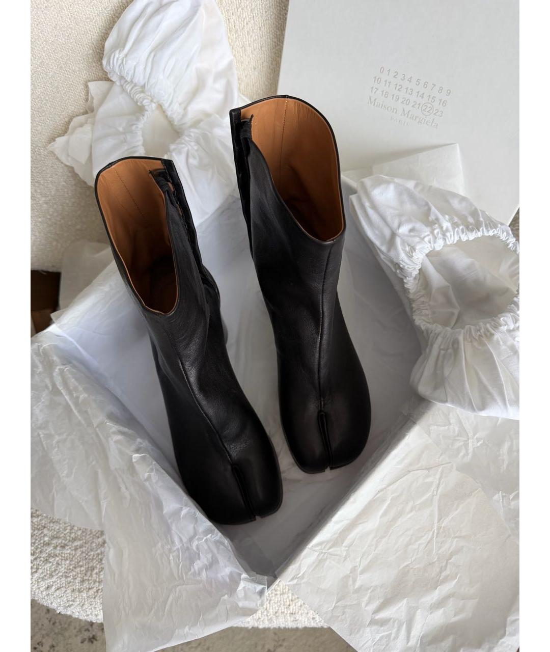 MAISON MARGIELA Черные кожаные полусапоги, фото 4