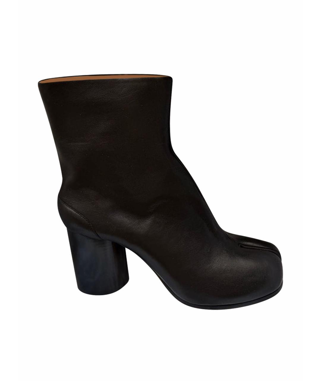 MAISON MARGIELA Черные кожаные полусапоги, фото 1