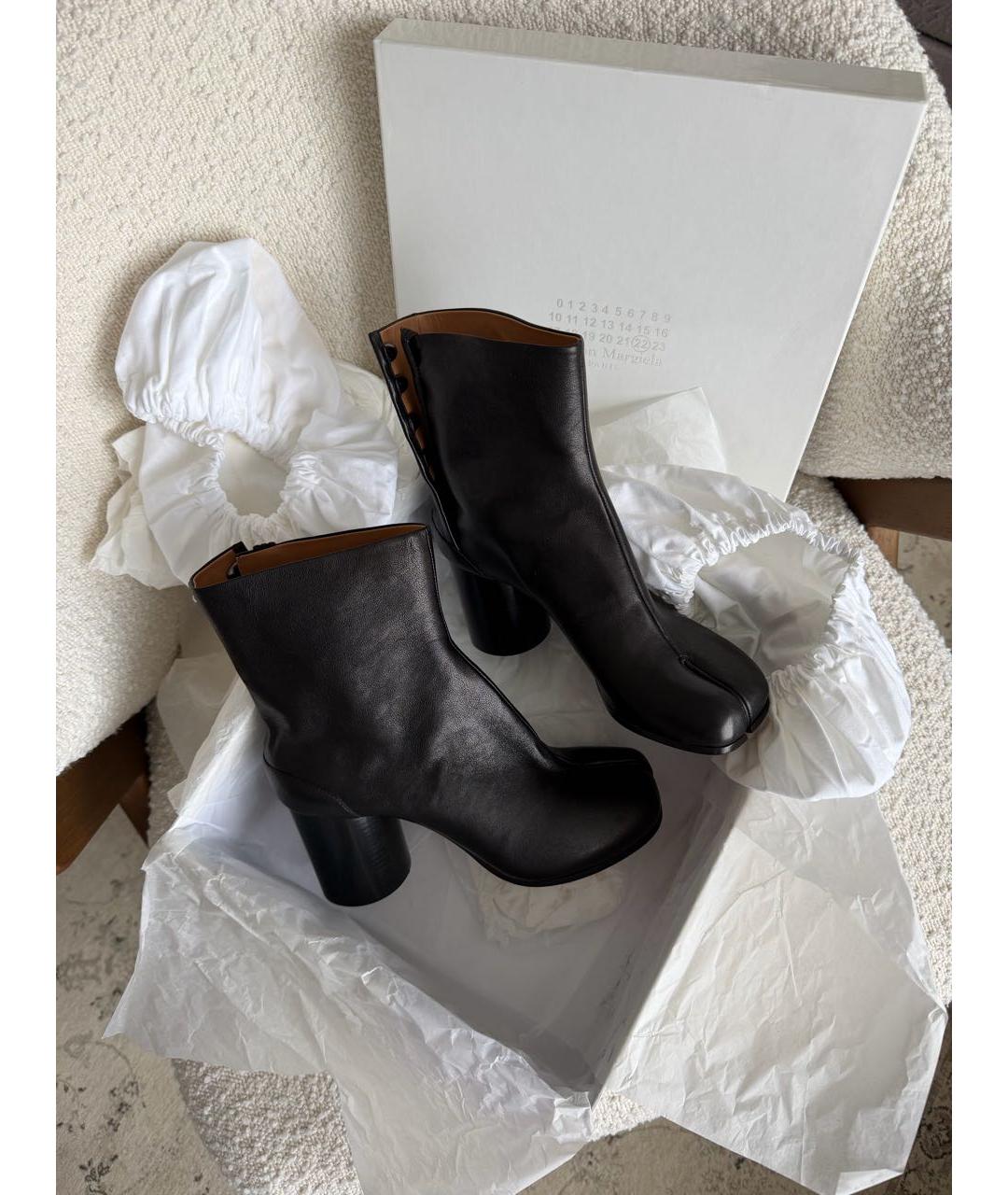 MAISON MARGIELA Черные кожаные полусапоги, фото 3
