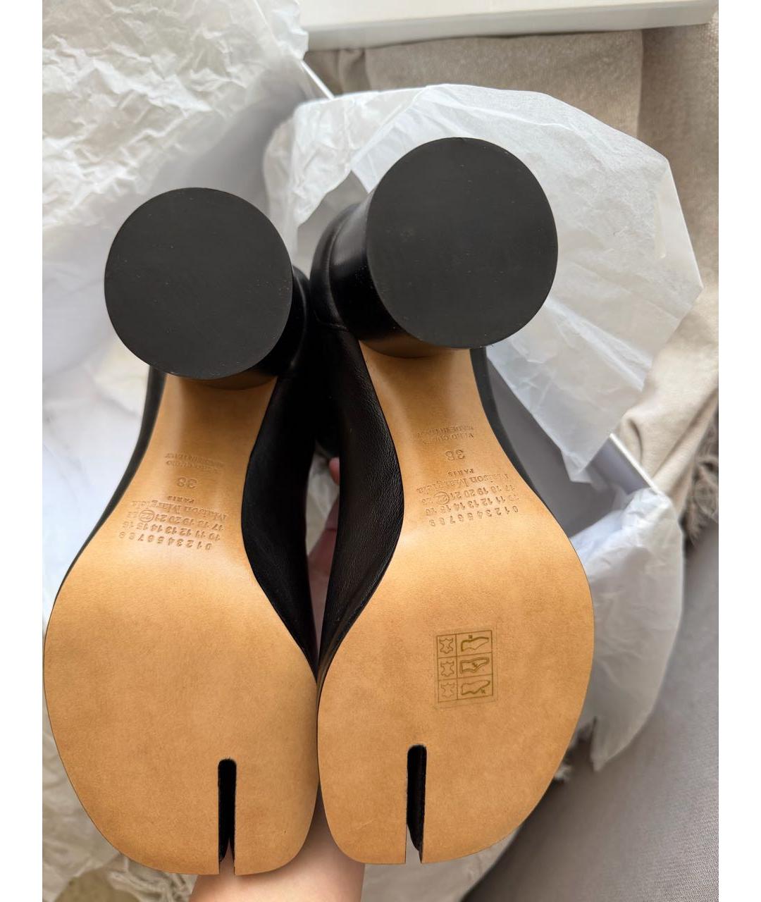 MAISON MARGIELA Черные кожаные полусапоги, фото 3