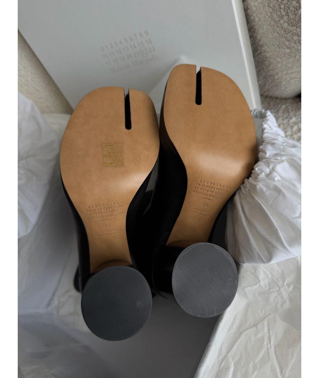 MAISON MARGIELA Черные кожаные полусапоги, фото 5