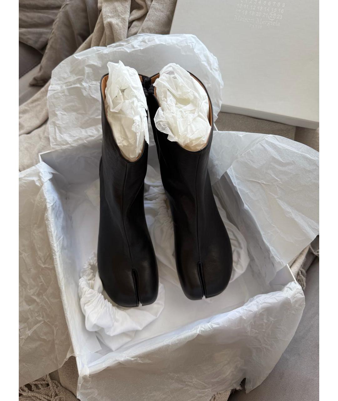 MAISON MARGIELA Черные кожаные полусапоги, фото 4