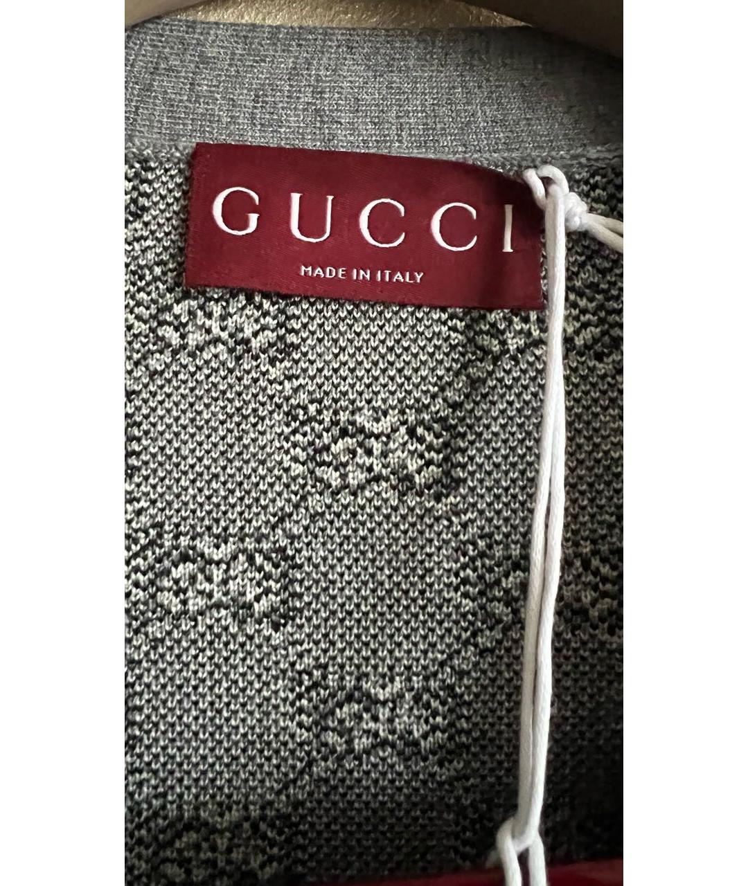 GUCCI Серый шерстяной кардиган, фото 5