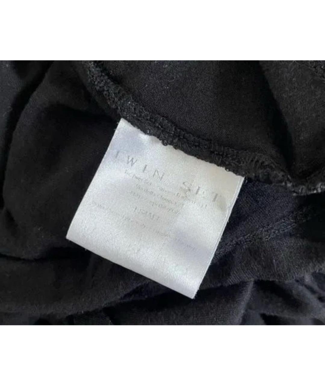 TWIN-SET Черная вискозная майка, фото 7