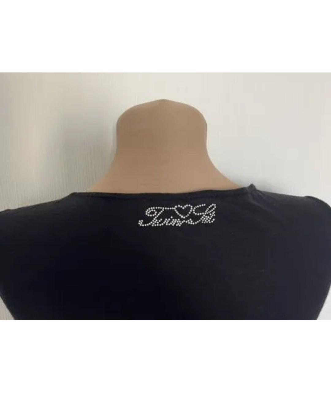 TWIN-SET Черная вискозная майка, фото 3