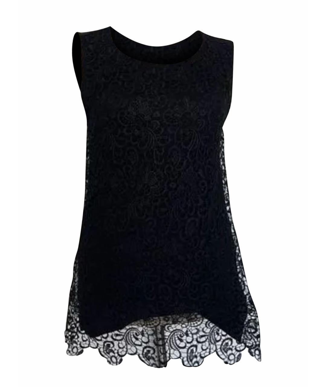 TWIN-SET Черная вискозная майка, фото 1