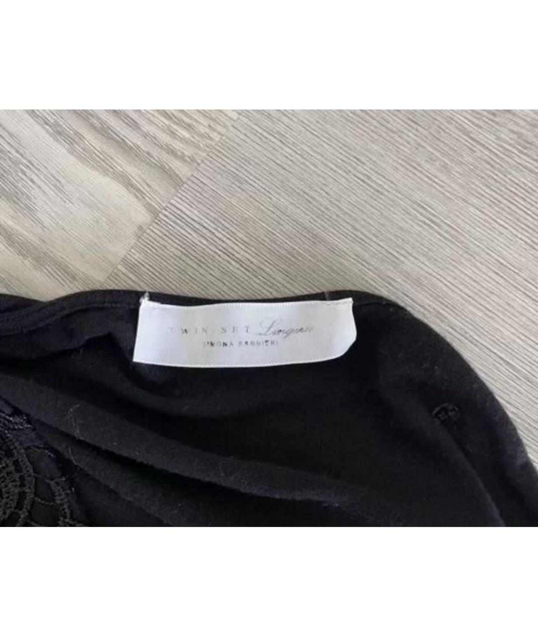 TWIN-SET Черная вискозная майка, фото 6