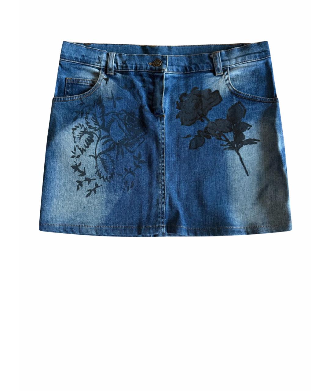 MISS BLUMARINE Синяя деним юбка, фото 1