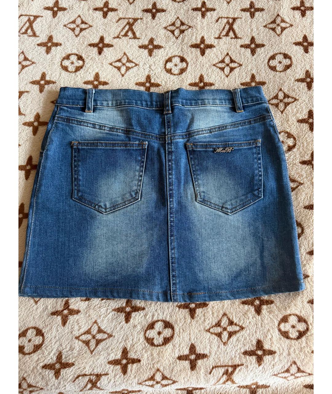 MISS BLUMARINE Синяя деним юбка, фото 2