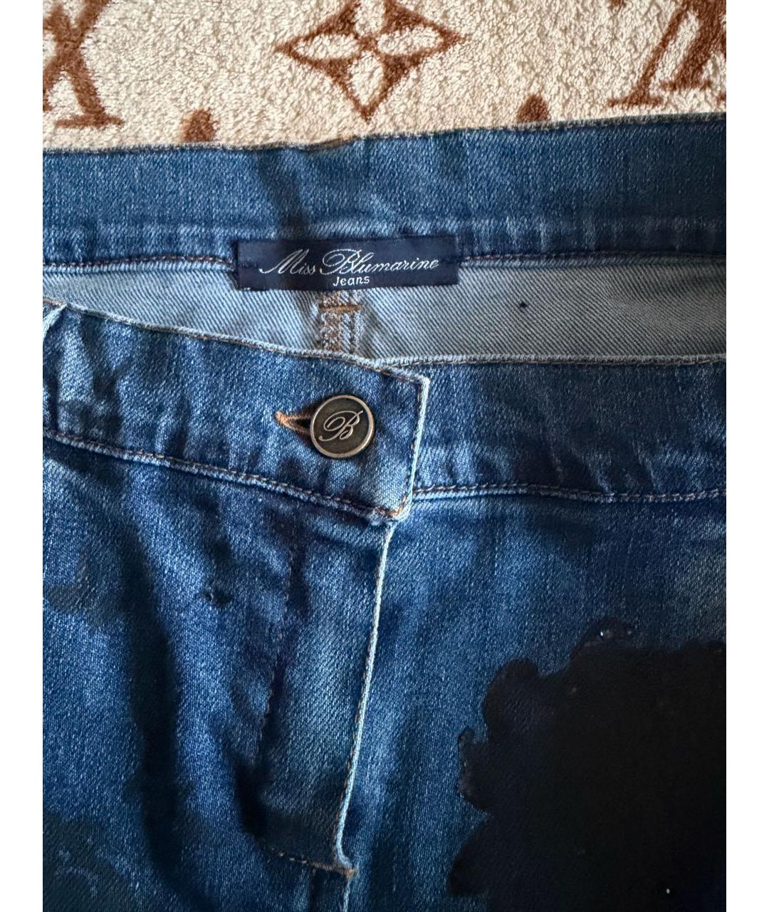 MISS BLUMARINE Синяя деним юбка, фото 3