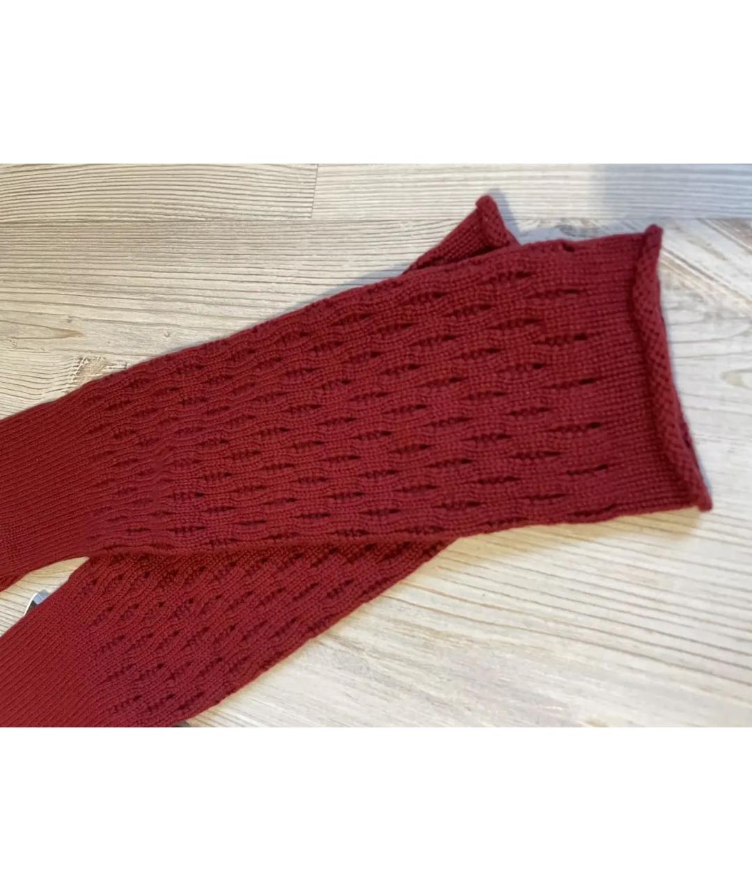 LORO PIANA Бордовые кашемировые перчатки, фото 4