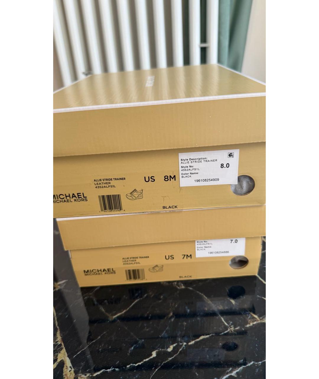 MICHAEL KORS Черные кожаные кроссовки, фото 8