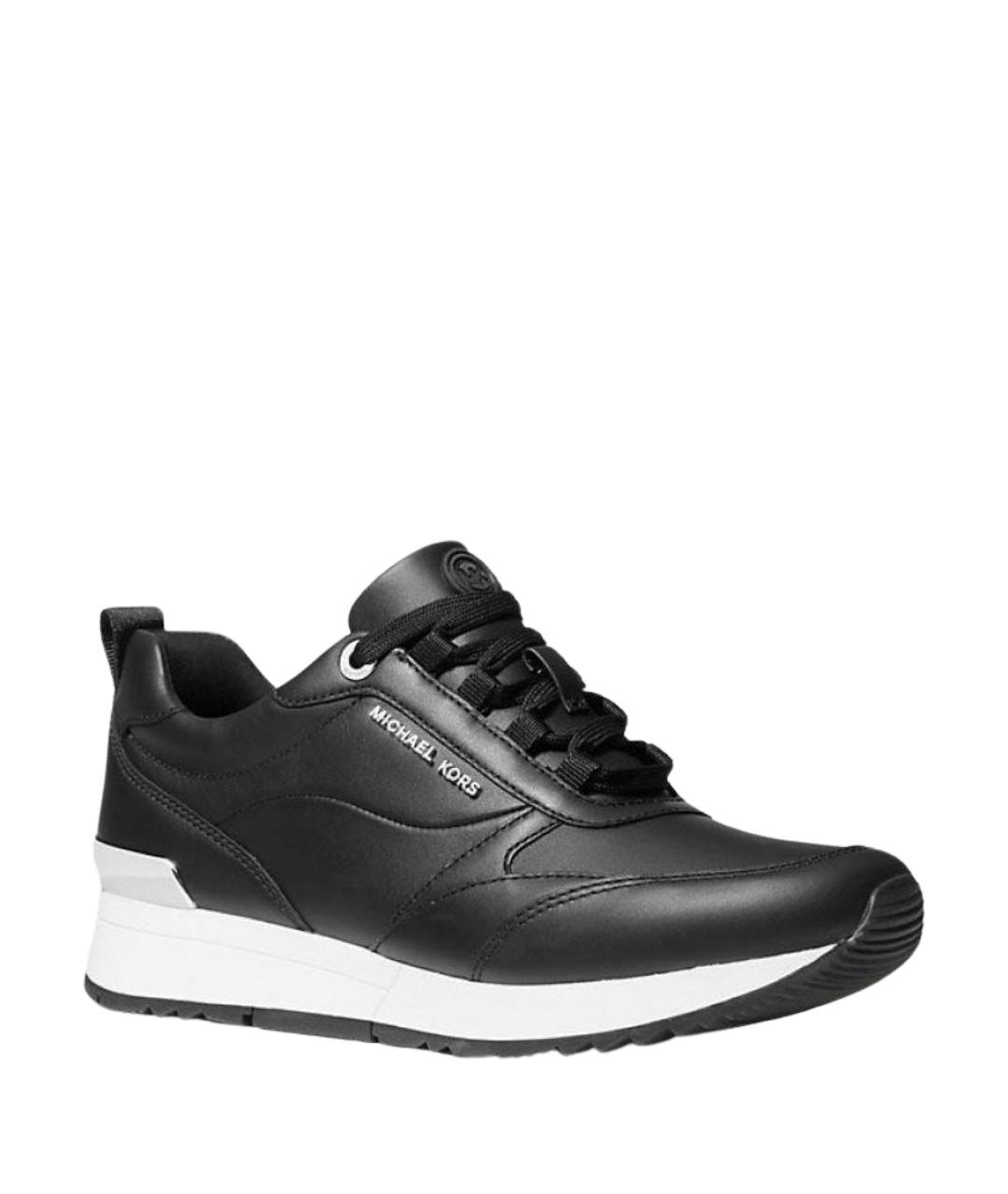 MICHAEL KORS Черные кожаные кроссовки, фото 1