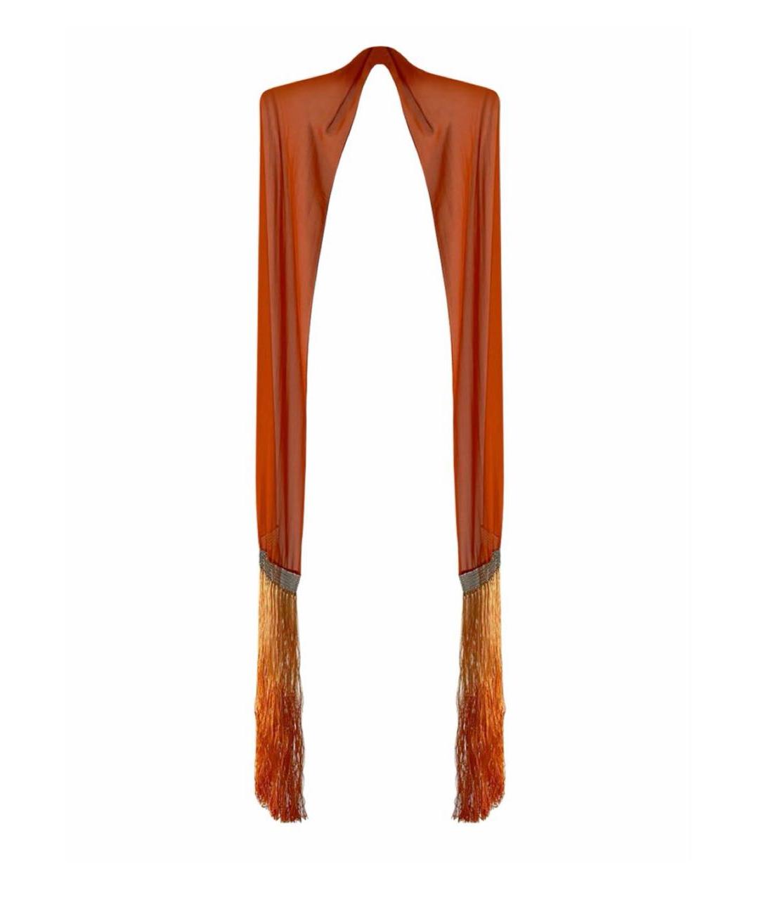GUCCI Оранжевый шелковый шарф, фото 1