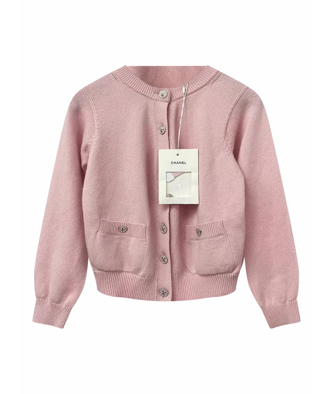 CHANEL Розовый кашемировый кардиган, фото 1