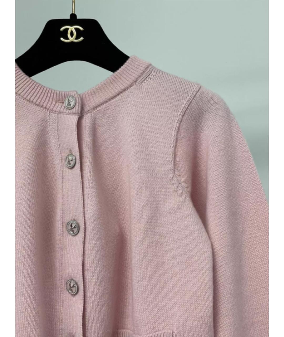 CHANEL Розовый кашемировый кардиган, фото 3
