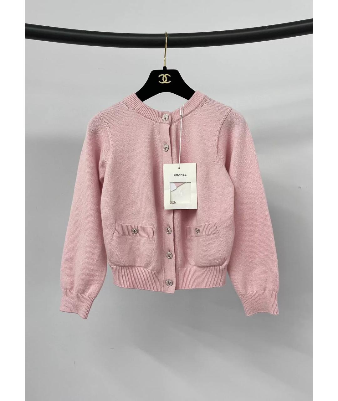 CHANEL Розовый кашемировый кардиган, фото 7