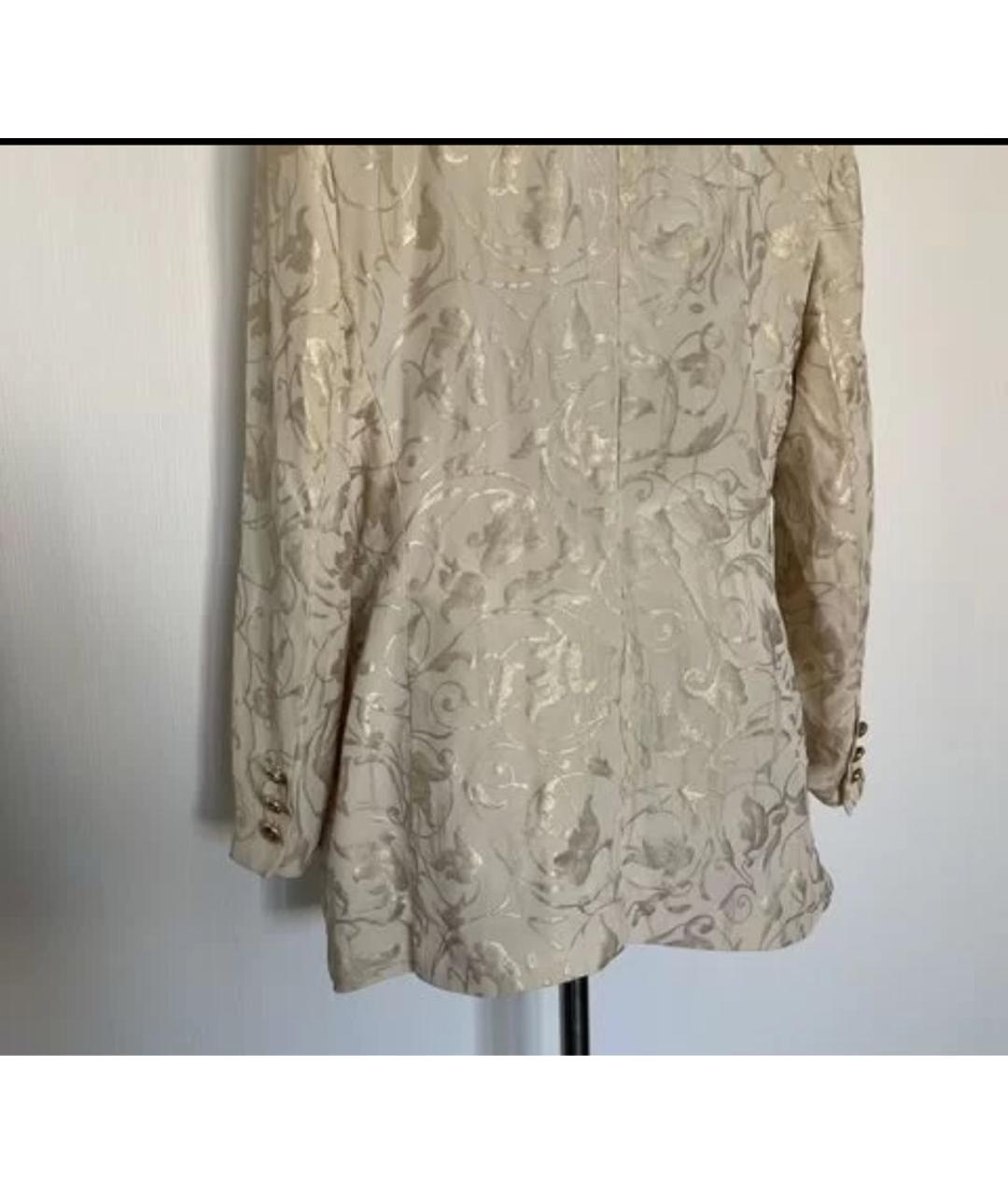ESCADA Золотой шелковый жакет/пиджак, фото 5