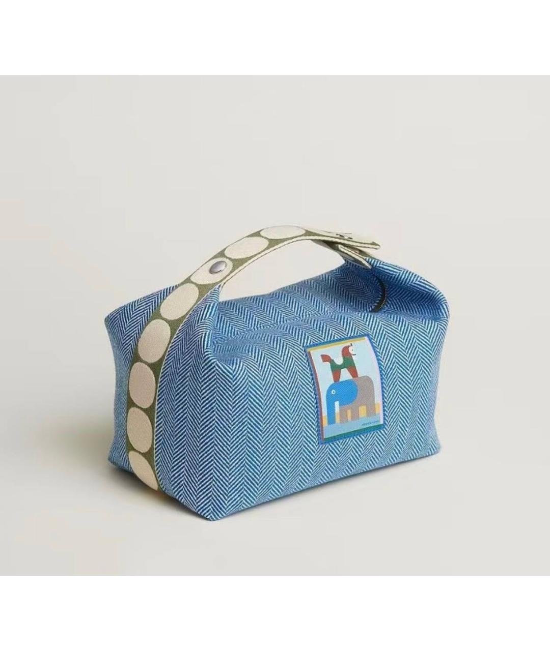 HERMES Синяя косметичка, фото 2