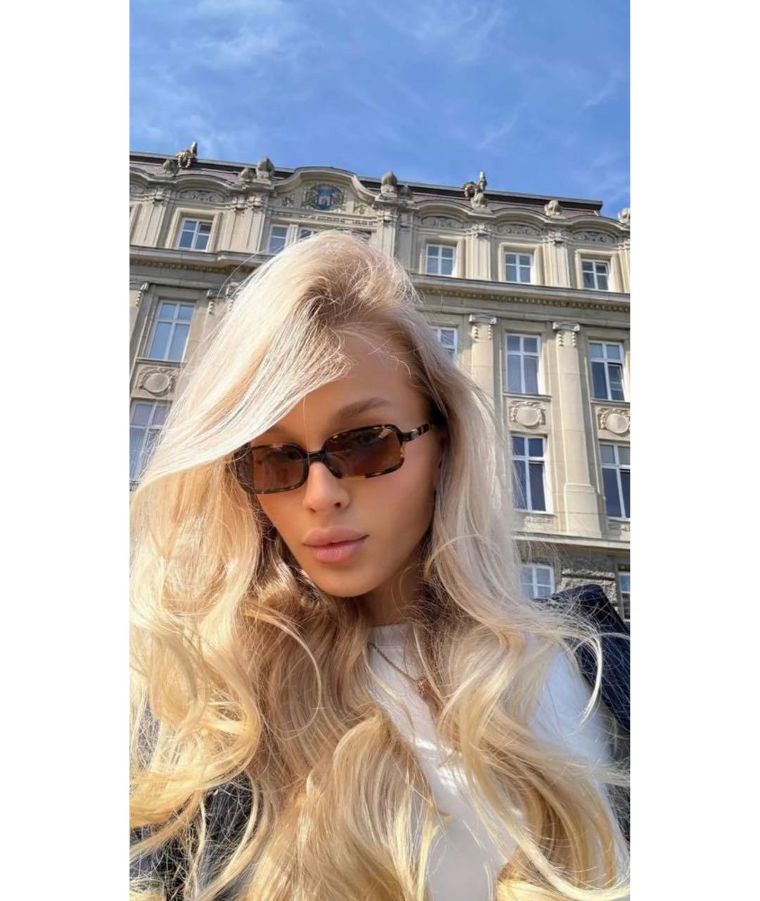 MIU MIU Коричневые пластиковые солнцезащитные очки, фото 3