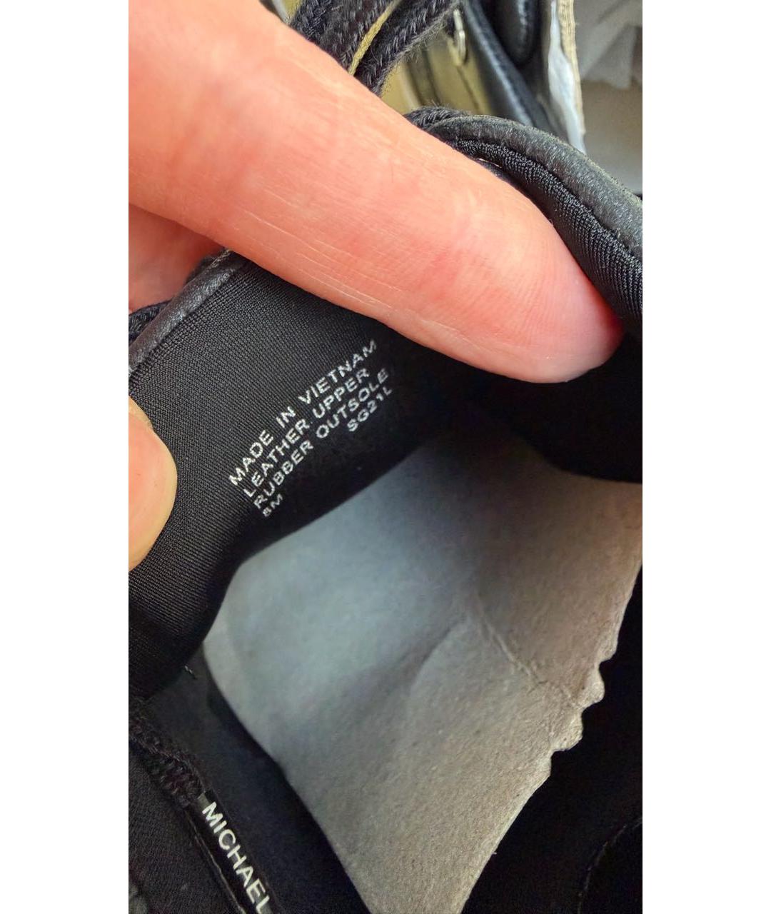 MICHAEL KORS Черные кожаные кроссовки, фото 6