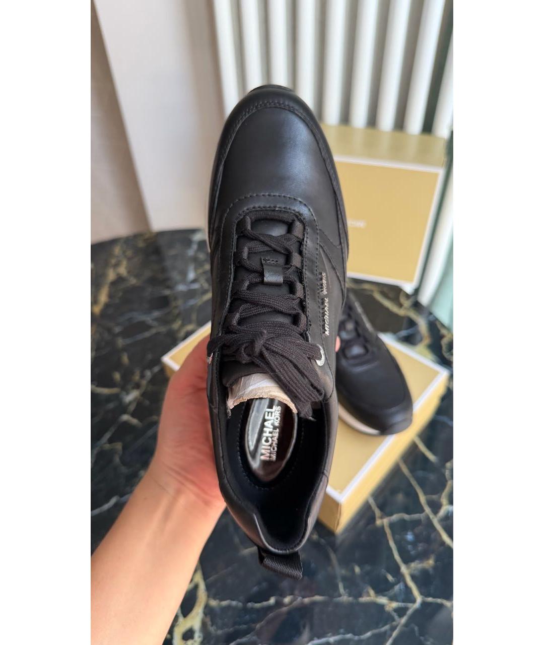 MICHAEL KORS Черные кожаные кроссовки, фото 7