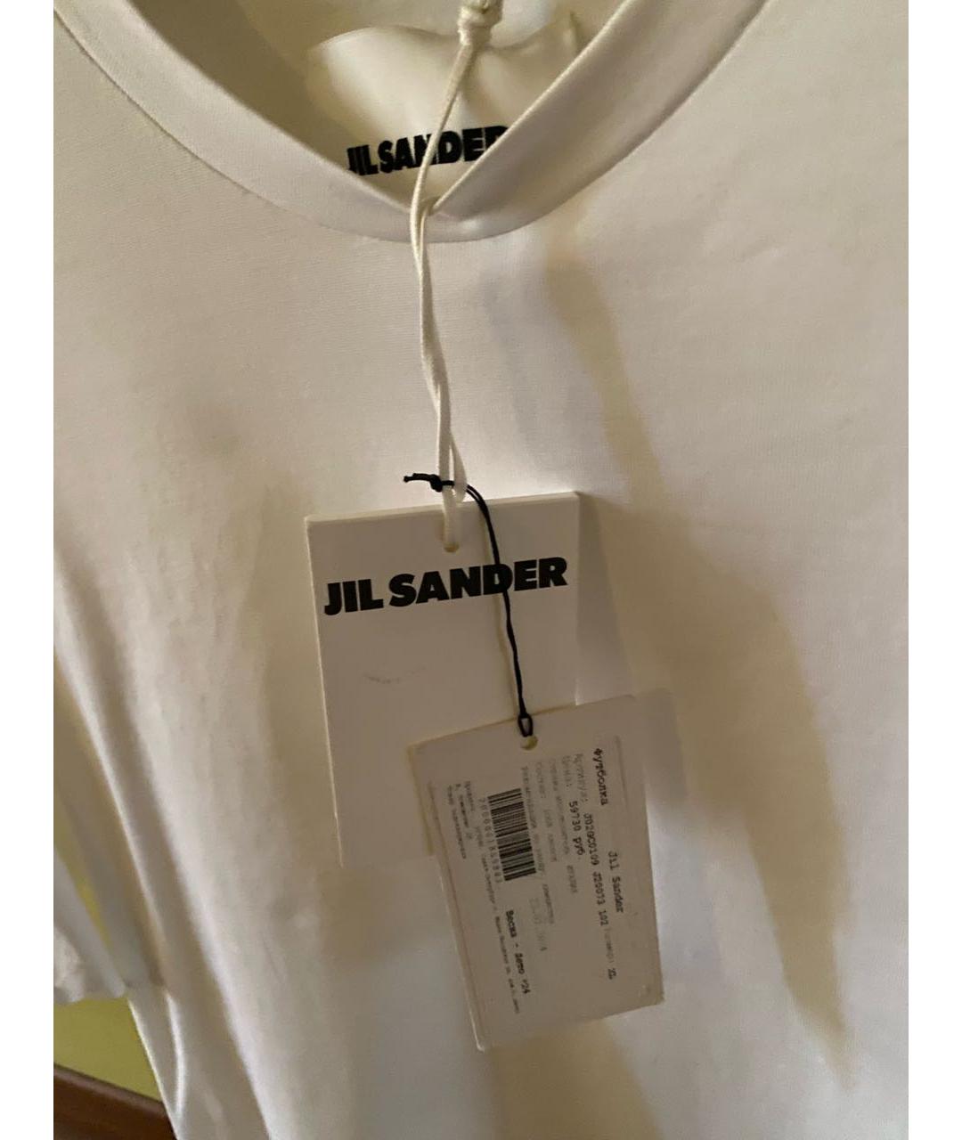 JIL SANDER Белая хлопковая футболка, фото 3