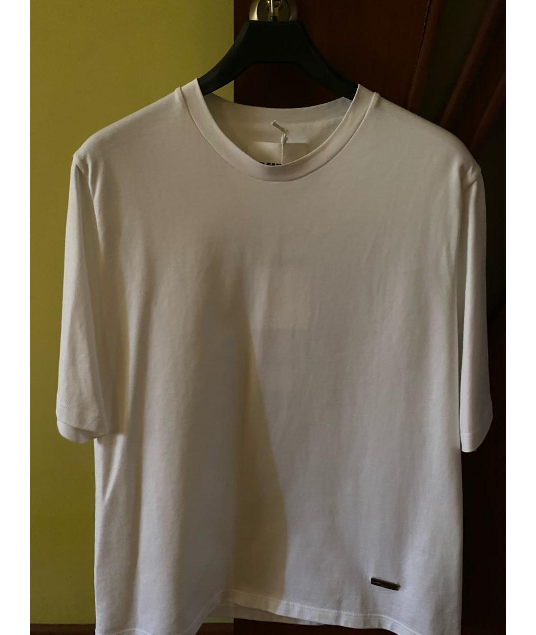 JIL SANDER Белая хлопковая футболка, фото 2