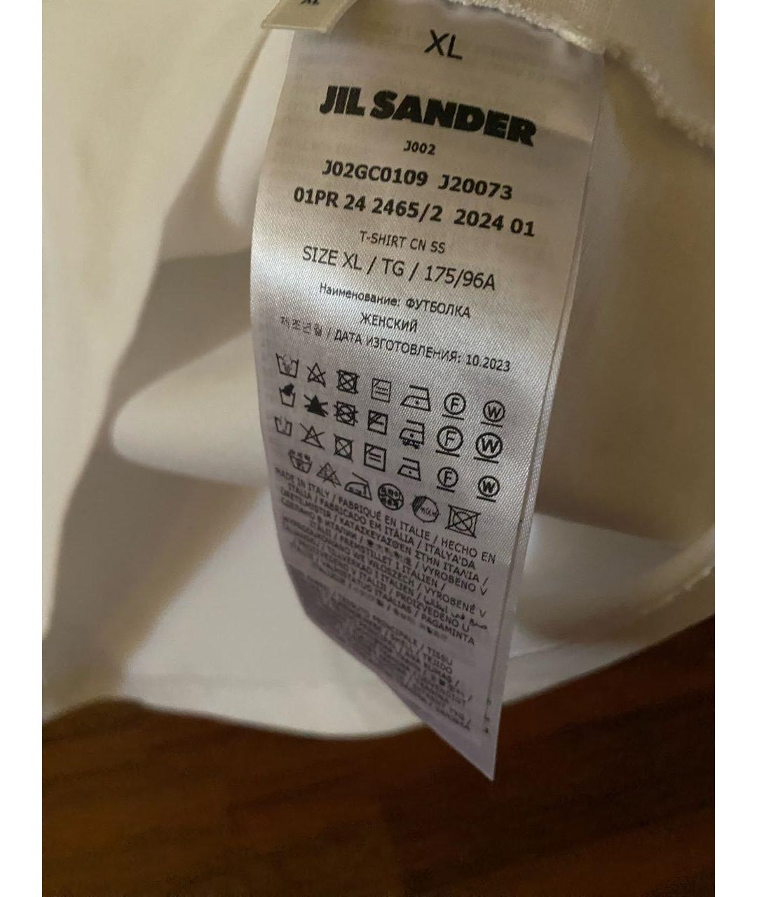 JIL SANDER Белая хлопковая футболка, фото 5