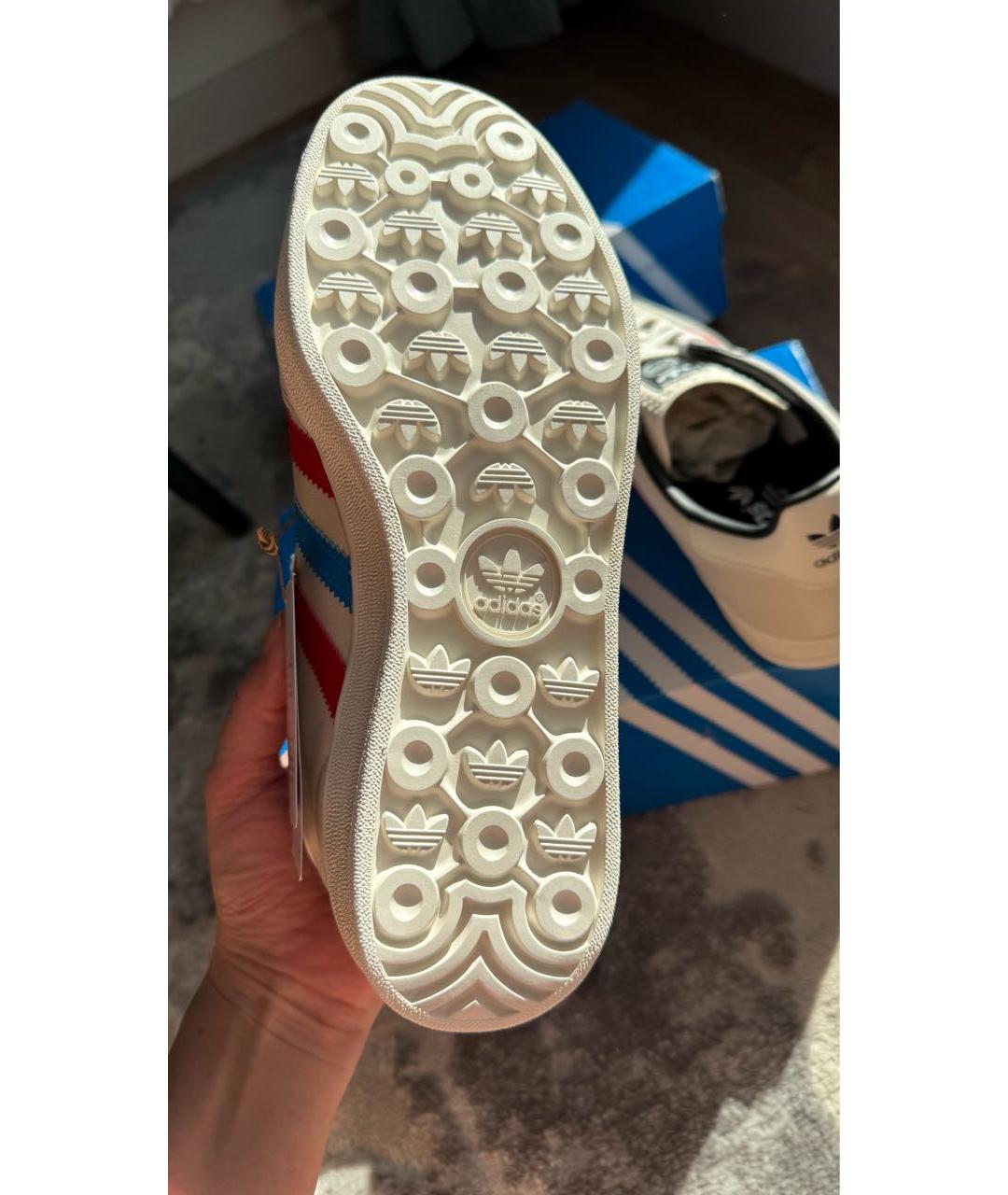 ADIDAS Бежевые кожаные кеды, фото 6