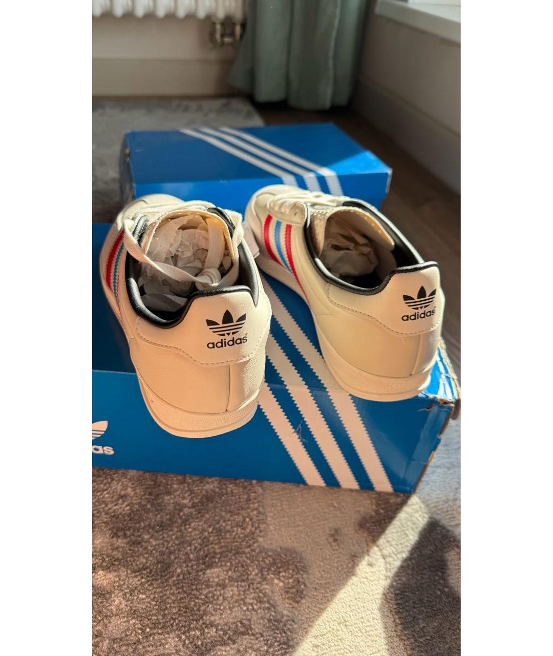 ADIDAS Бежевые кожаные кеды, фото 5