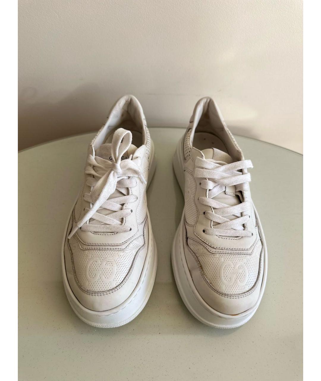 GUCCI Белые кожаные кеды, фото 2