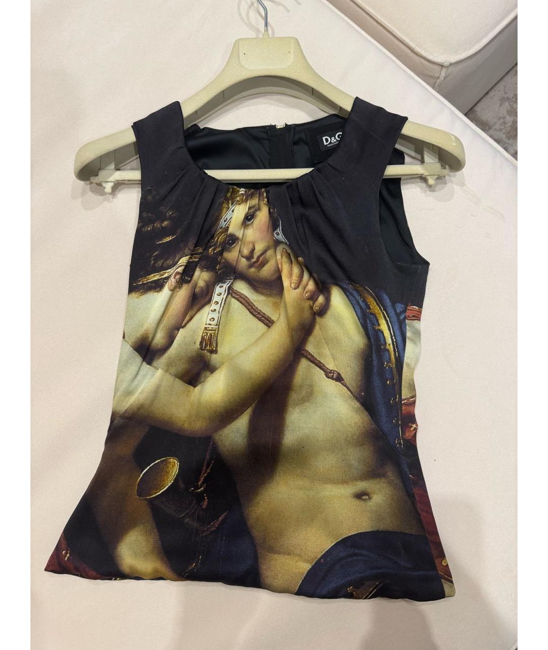 DOLCE&GABBANA Мульти шелковая майка, фото 8